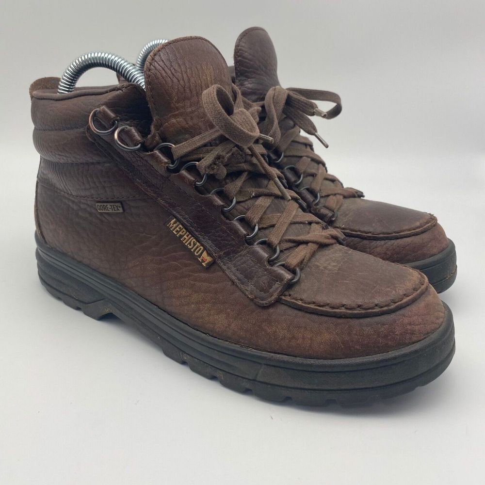 Mephisto Dark Brown Leather Ankle Booties